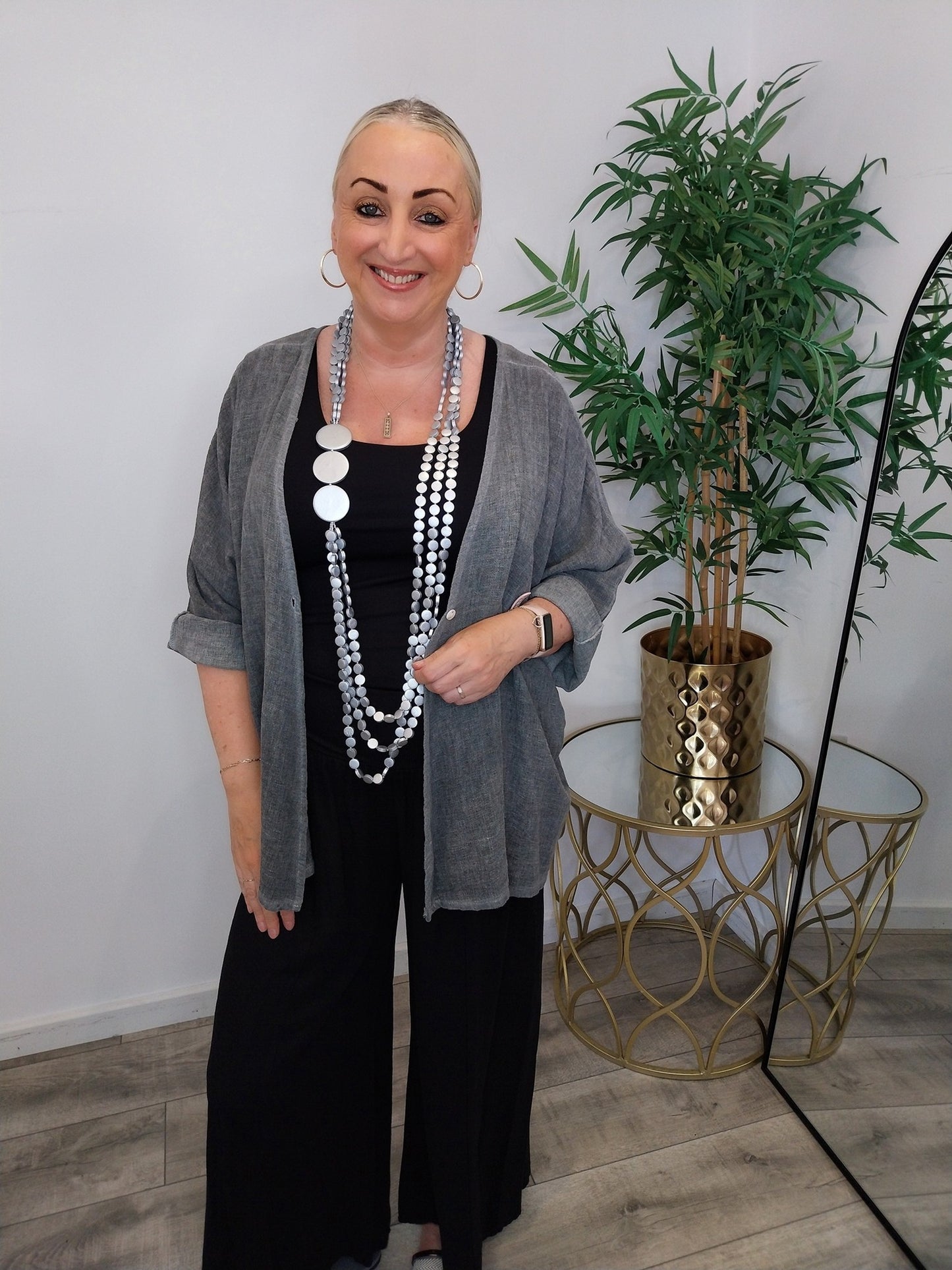 Made In Italy Amalfi Cover-Up Charcoal Grey