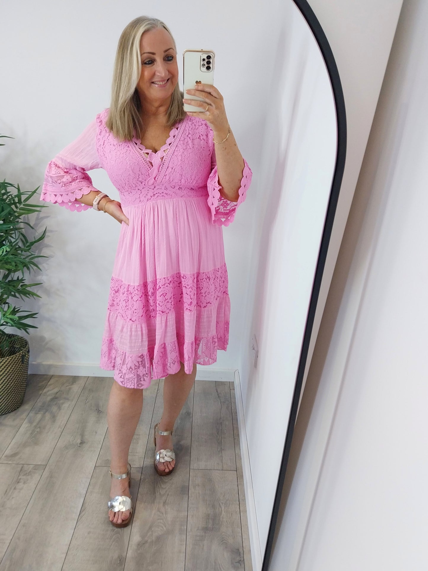 The Seraphina Lace Dress - Pink