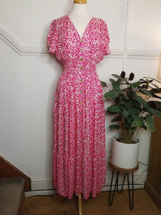 Darcie Animal Print Tea Dress - Pink