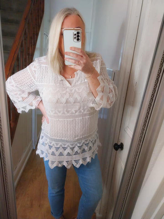 Gracie Crochet Top In White